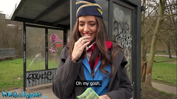 Image Public Agent - Big tits brunette air hostess Coco Bae POV blowjob hot sex outdoors fast hard fuck