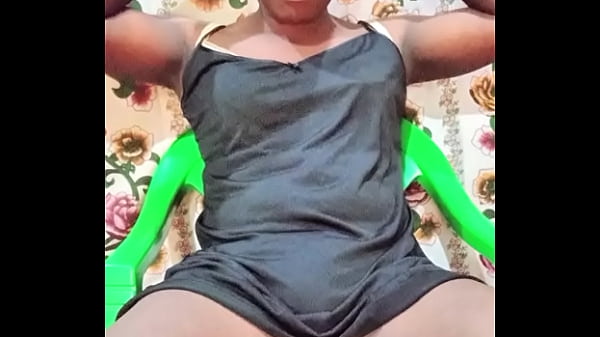 Image Naughty black crossdresser stroking big oiled dick until cumshot