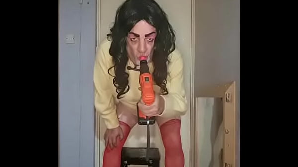 Image sissy crossdresser wanting another man to fuck him balls deep and give him a taste of his own ass afterwards like he is doing on this cordless drill with the 2 vote down wankers