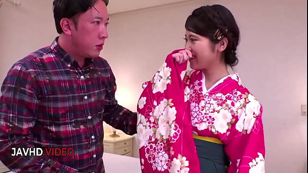 Image Wild Japanese wife in kimono fucks intensely after a hot blowjob