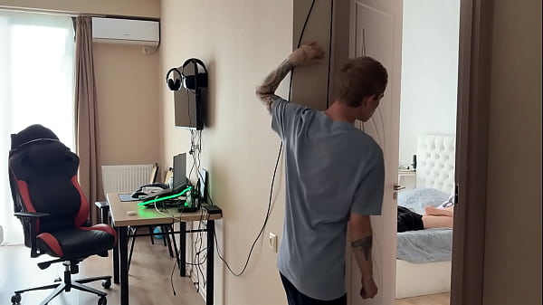 Image No38 Part 1: A guy caught his straight friend jerking off to gay porn and started seducing him into having sex