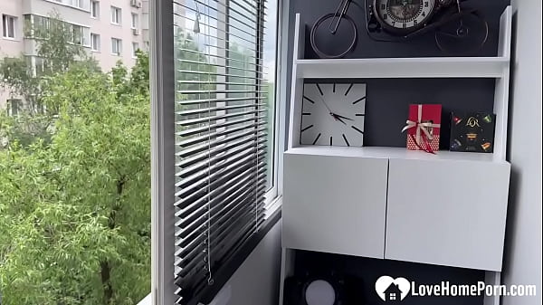 Image Horny Blonde MILF Neighbor Invites Me for Coffee and Sucks My Cock on Her Balcony