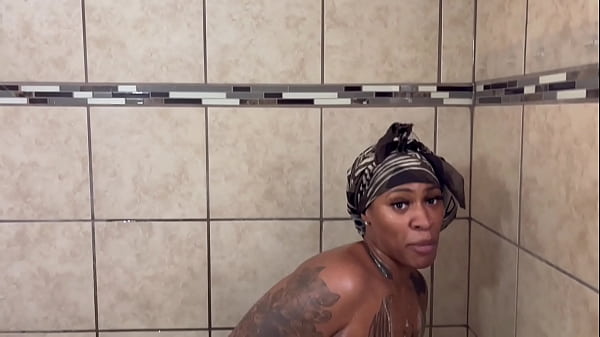 Image Cuban babe gets busy with dildo and fucked doggy style in shower!