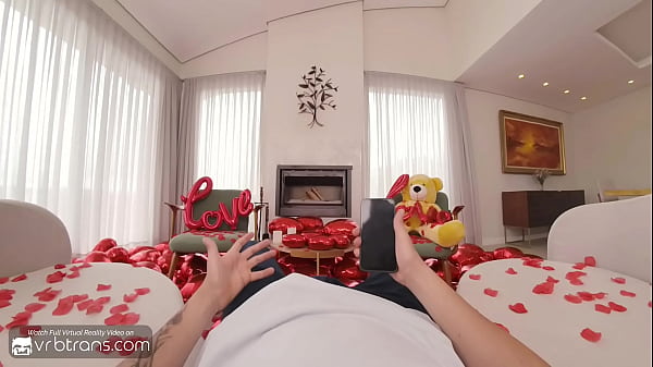 Image VRB Trans: Brunette Trans Girlfriend Fucks Anally And Cums On Valentine's Day pt.2