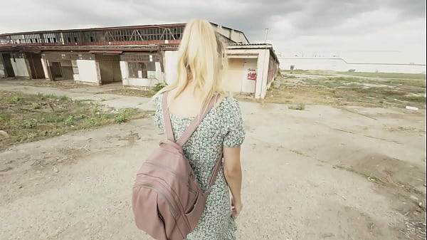Image Risky Public: Girl sucks a stranger in an abandoned spot, taking that load like a pro!