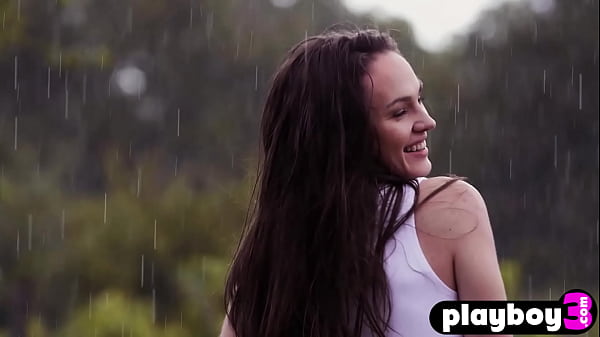 Image Wet and hot Rita Y shows amazing body during outdoor striptease for Playboy