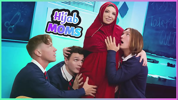 Image Real Hijab Woman to Please Three Cocks At Once