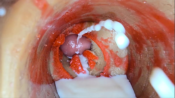 Image Camera Inside Deep Pussy toy Captures dose Ejaculation of Sperm
