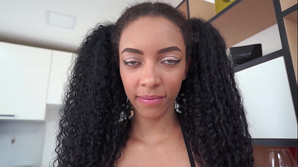 Image Vitoria Lima, 19 years green-eyes very slim Brazilian ebony, fucked by 2 huge dicks (DP, Anal, 2on1, dirty talk, slim, ATM, nubian) OB553