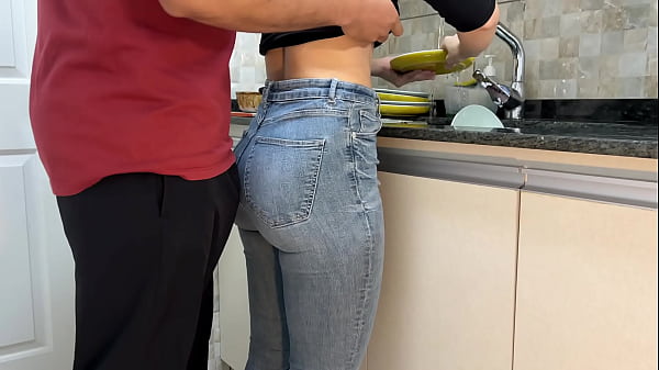 Image Maid gets Cum on her Ass wearing Jeans (FREE USE)