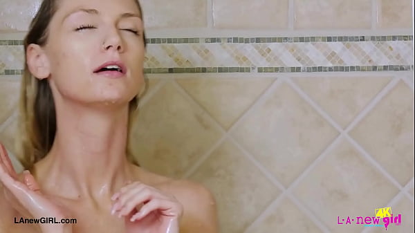 Image Captivating fair-haired model took a shower
