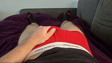 Image Stunning Muscular Daddy Jerks Off on Hairy Chest Before Bed | PhantomGentX Gay Solo