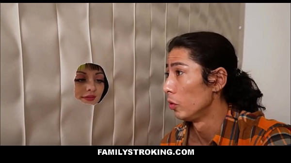 Image FamilyStroking - Cute Teen Stepsister Family Sex With Big Cock Stepbrother Through Glory Hole In Their House - Kitty Cam, Pierce Paris, David Lee