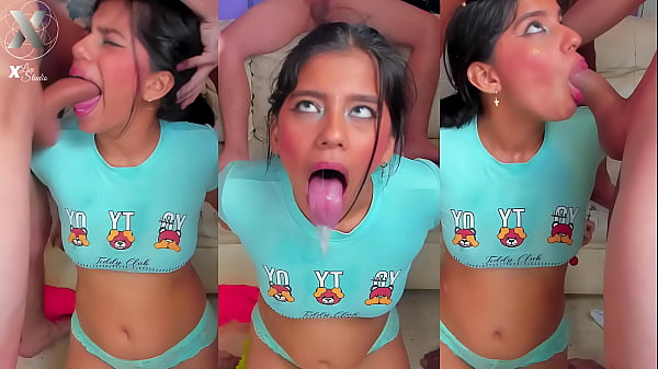 Image Cock-addicted girl gives blowjobs to 3 guys, leaving drooling
