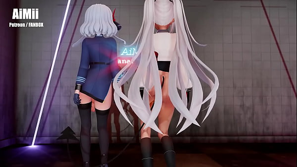 Image 【FUTA】Huge cock Futa Ako & Iori's dance【Blue Archive】Futa dance