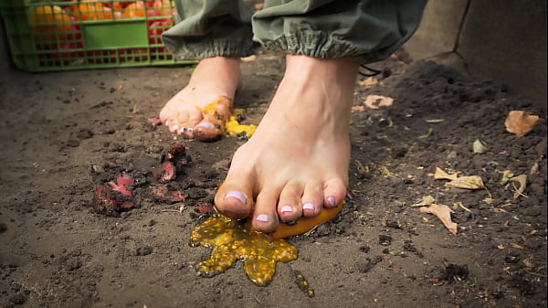 Image Squashing Tomatoes Barefoot In The Dirt ASMR