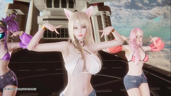 Image [MMD] Unis - Curious Ahri Akali Seraphine Hot Kpop Dance League of Legends Uncensored Hentai