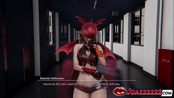 Image Halloween Rule34 &ndash_ Shermie As Red Succubus With Big Tits & Ass Cosplay, Wet Pussy Licking, Breast Massage Teasing & Sitting Fingering Squirt