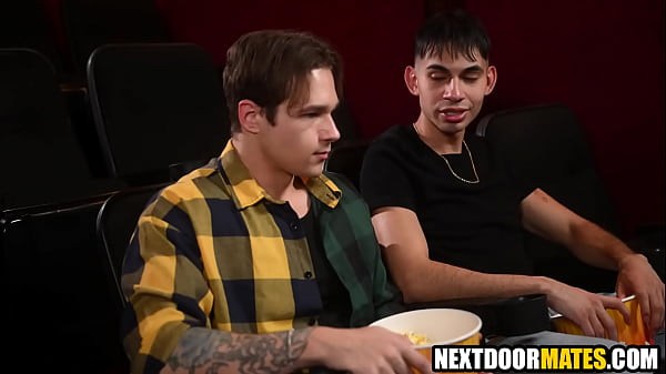 Image Closeted guy hookups with gay lover in cinema