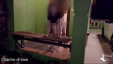 Image Hanging out with friends and having sex outside the house on camera.