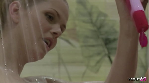 Image Frustrated blonde Pigtails Wife with big Tits seduce to First Lesbian Sex by her Big natural Bouncing Boobs Friend at Spa