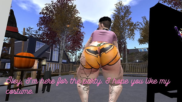 Image Second Life Black man fucks white woman at a halloween house party halloween special