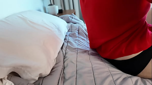 Image Stepmother and stepson share one bed in a hotel