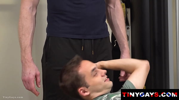 Image Feeling His Swelling Cock and Hot Hole as He Towers Over Him - Tinygays