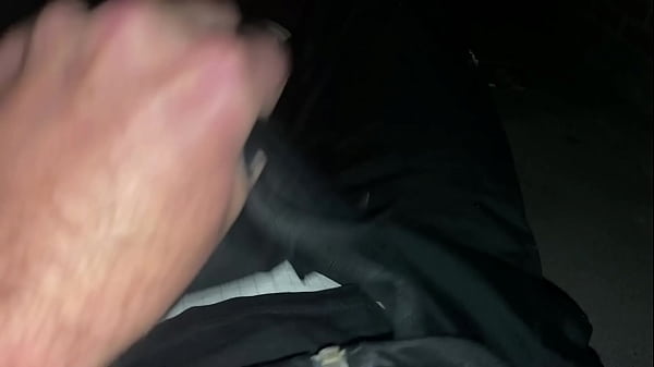Image Tiny cock caged and pissing outside at night