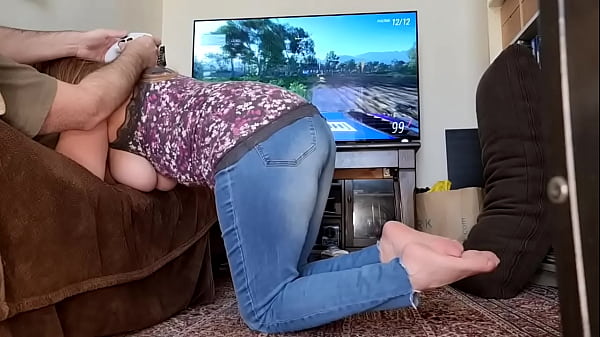 Image The ultimate cheat code. Gamergirl living the dream. Big tits BJ & Swallow