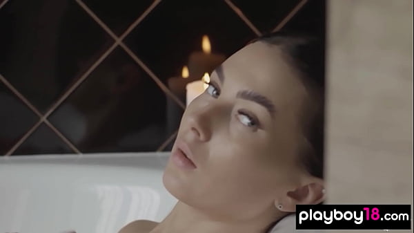 Image Big tits Latvian teen Simone drops off her robe and takes a romantic bath