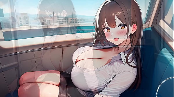 Image JOI Hentai. La fantas&iacute_a de pajearte en el bus junto a una chica traviesa.