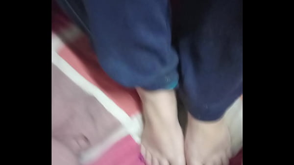 Image Stacy mom milf gives stepson a very kinky footjob , jizz over her sexy feet