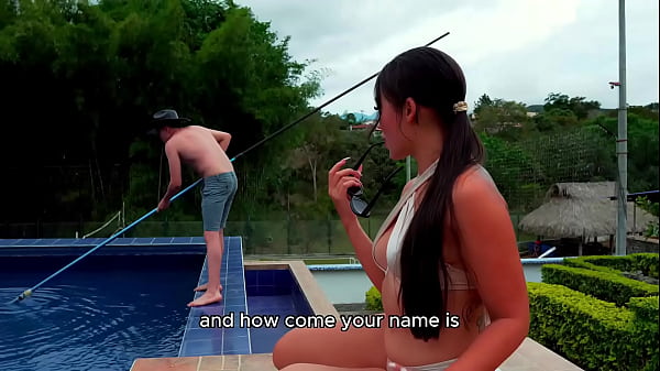 Image Hermosa Colombiana Caliente Daniela Andrea es Follada al Borde de la Piscina por una Enorme Verga en su Estrecho Co&ntilde_o Rosa!