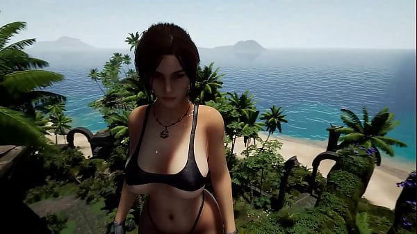 Image Lara pleasures a huge statue's penis in the arena 3D Hentai Game