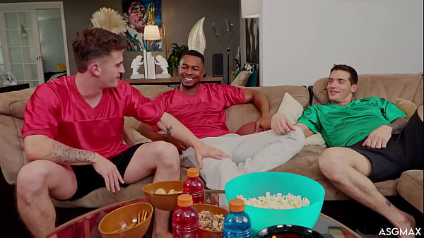 Image Big Dick Threesome Tackle featuring Interracial Huddle Heat - FULL SCENE - ASGmax