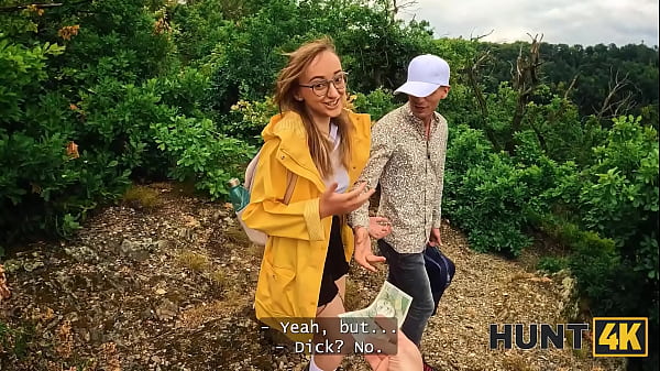 Image HUNT4K. Met a naked stranger with nice boobs in the forest