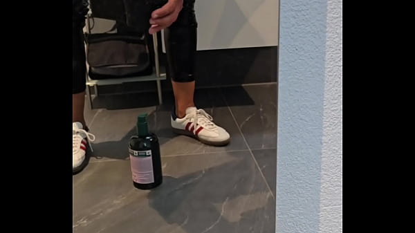 Image Two horny wanks in front of the mirror