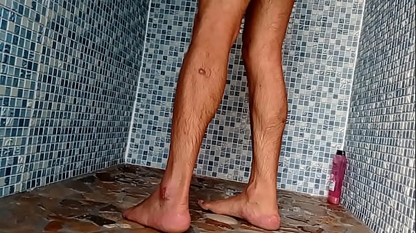 Image A mulatto fucks his ass with a big dildo in the shower. Part2