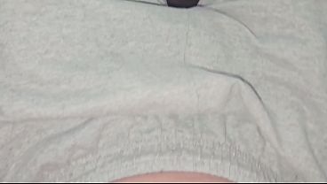 Image Cum Explosion in Grey Joggers! PhantomGentX Lays Back and Shoots Massive Load - Solo Masturbation
