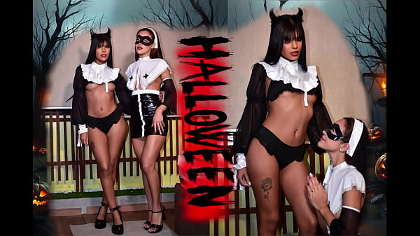 Image Lesbians between Succubus and Nun on Halloween