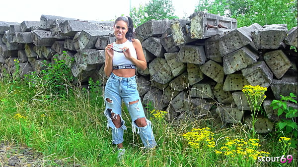 Image Fit and Slim German Latina Christy Ley talk to Risky Outdoor Fuck at Model Job