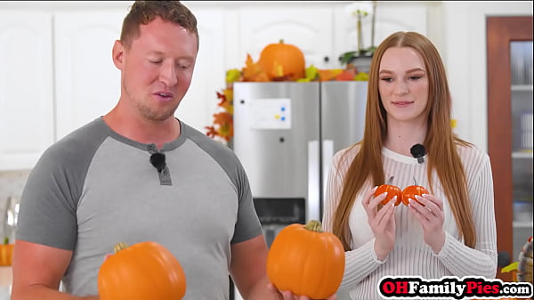 Image Redhead big tits teen Harley Love fucks her stepdad after pumpkin work