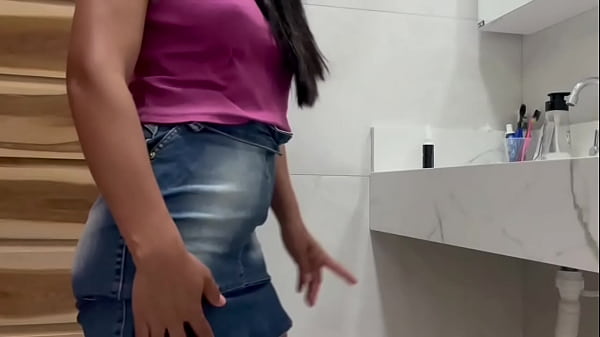 Image Naughty little believer gave her ass very tasty in the bathroom