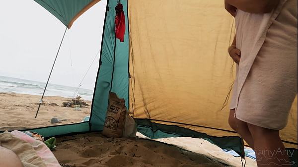 Image ..oh shit!! my DICK is Showing. Random SEX on the BEACH with a Stranger, in a transparent TENT