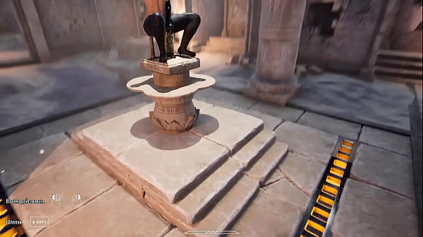 Image a secret ritual of a mysterious totem was performed in Lara's ass
