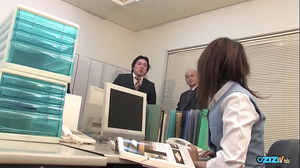 Image Another day at the office where this sexy bitch got fucked by two hard cocks