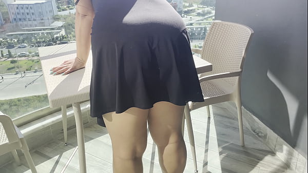 Image Hot milf tourist masturbates on the balcony and on the bed, hot wet pussy masturbation