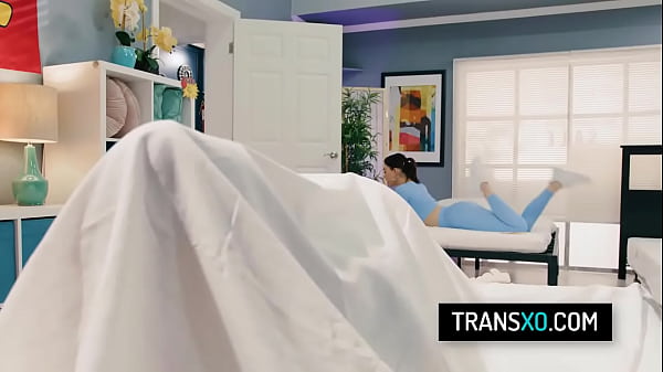 Image Mattress sales women gets fucked by two shemales