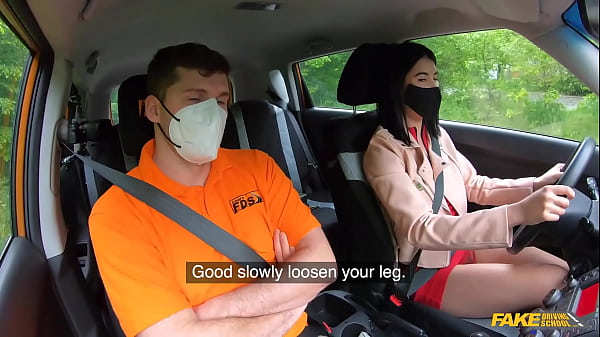 Image Hot ASIAN babe sucks my cock when it starts to burn  - Fake Driving School